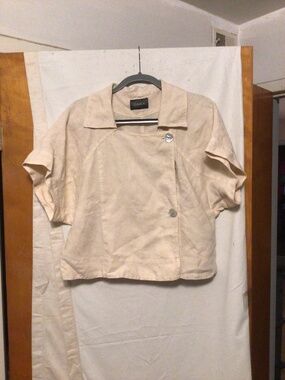 OSKA cropped linen top boxy daily wear Sz 6